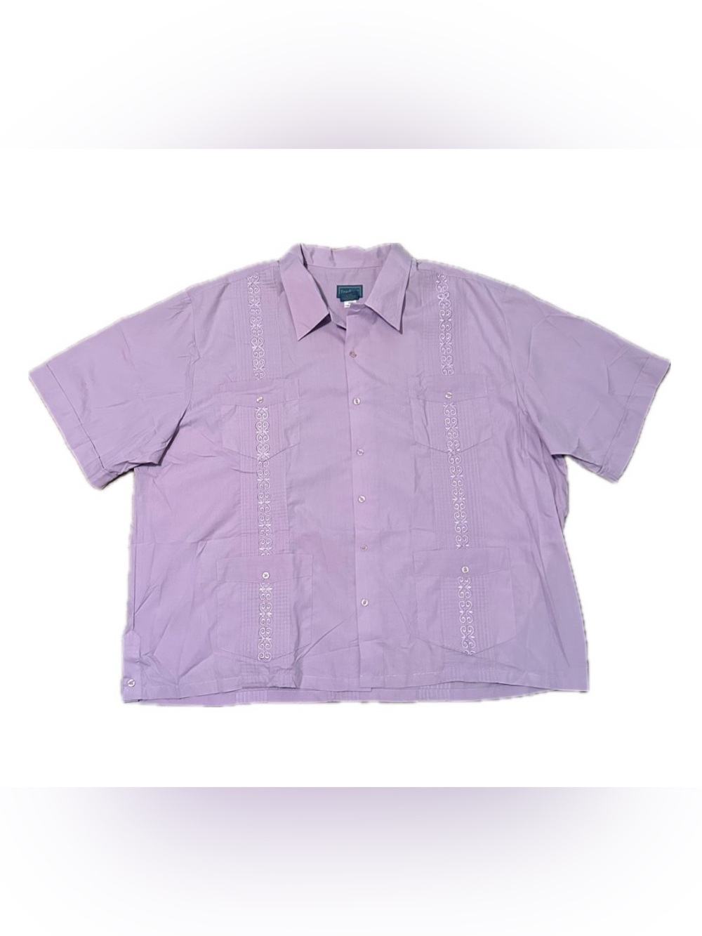 TropiCool Lavender Embroidered Guayabera Shirt